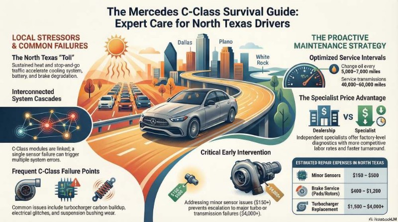Expert Mercedes C-Klass reparationstjänster i Dallas, Plano &White Rock 