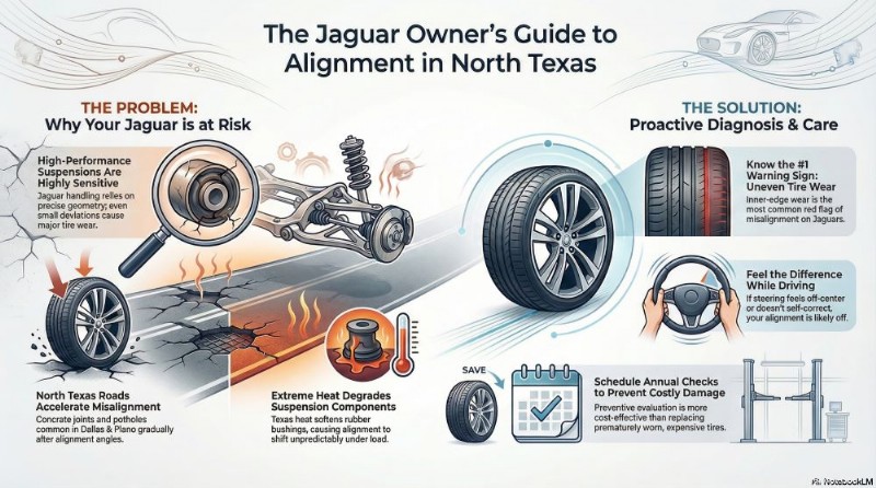 Expert Jaguar Alignment &Tire Services i Plano, Dallas och White Rock 